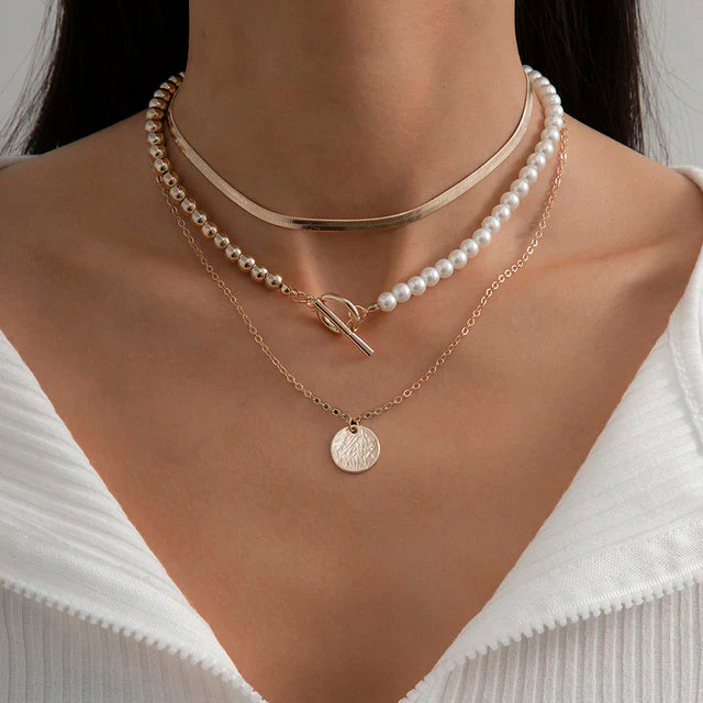 Goth Baroque Pearl Coin Portrait Pendant Necklace for Women Vintage Aesthetic Jewelry - Image 10